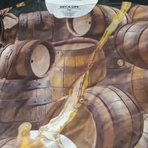 Mens 2XL beer Barrels design longsleeve shirt